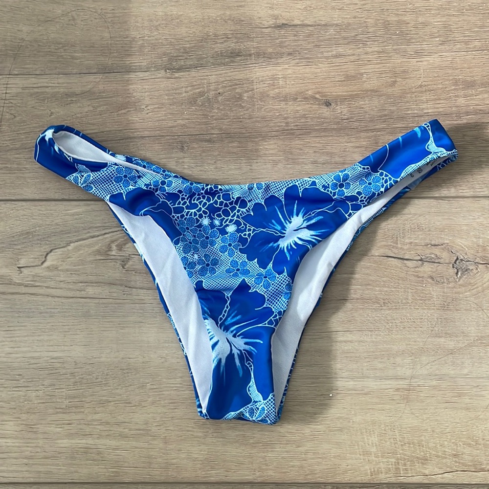 Blue floral bikini bottoms